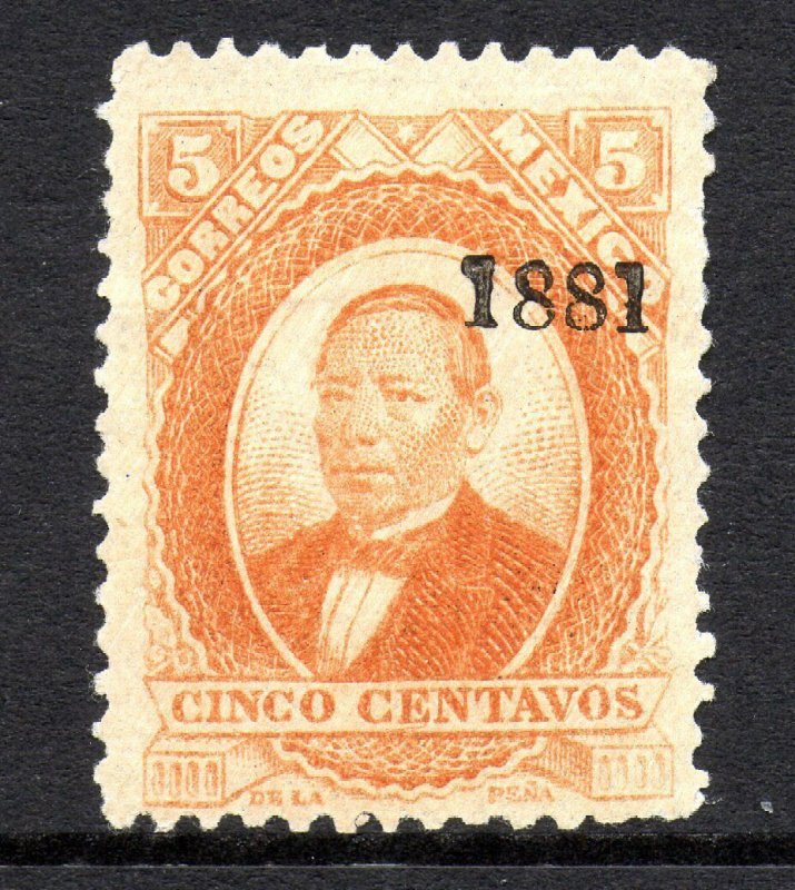 Mexico 1881 Juarez 5¢ Orange 1881 SALTILLO Thin Soft Paper MX423