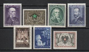 Austria - Sc# 592 - 598 MH/MLH (592 MNH)      -       Lot 0224058