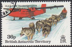 British Antarctic Territory 1994 used Sc #221 36p Dogsled team, DHC-6 Twin Otter