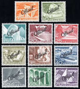 Switzerland Stamps # O37-47 MNH XF Scott Value $77.00