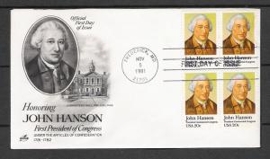 US #1941 John Hanson FDC
