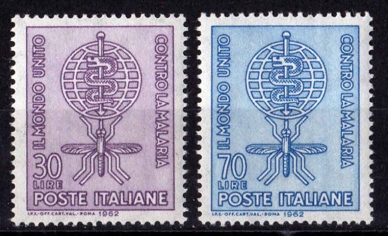 Italy 1962 Sc#863/864 MALARIA-MOSQUITO-WHO (UN) Set (2) MNH