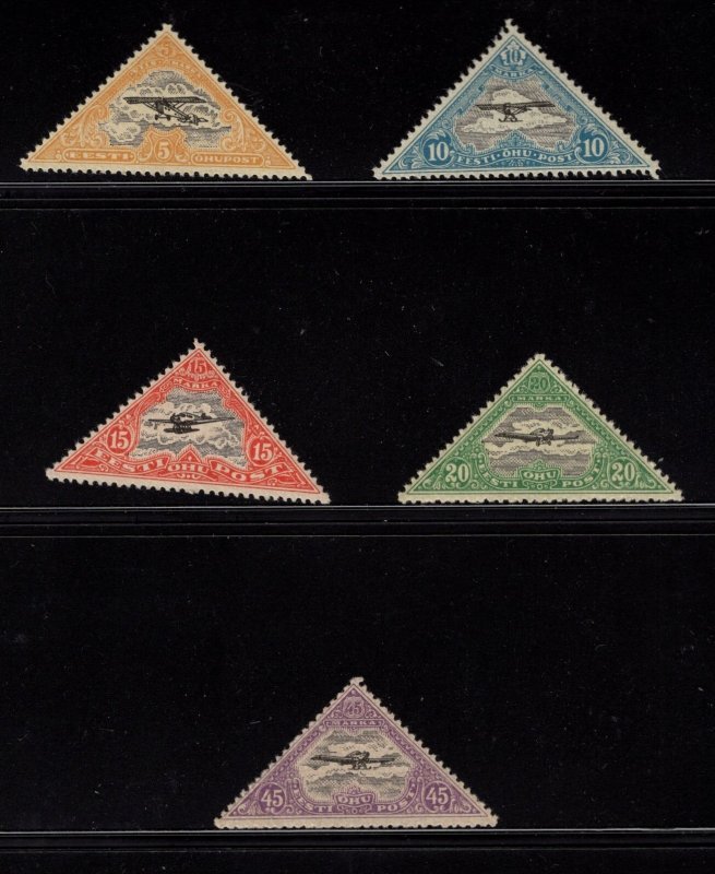 Estonia Scott C14 - C18 - Airmail Set of 5. MH. OG.   #02 ESTC14s5