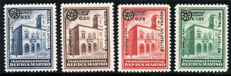 SAN MARINO SC# 155-58 SAS# 180-83 MINT NEVER HINGED AS SHOWN