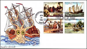 Scott 2623a 29 Cents Columbus Voyages Karoline Remmick Cover Hand Painted FDC