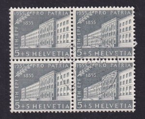 Switzerland  #B242 used 1955 Pro Patria 5c technology institute block of 4