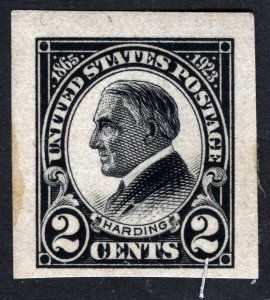 US Sc 611 Black 2¢ Imperf Flat Plate Printing MNH Original Gum 