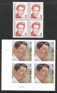 US #4494 PB Ronald Reagan & #2168 Block of 4 MNH Margaret Mitchell.