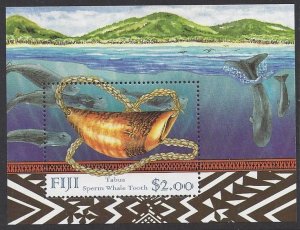 Fiji #822 MNH set c/w ss, Sperm whale, issued 1998