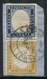 Vitt. Emanuele II ° Cent. 10 in mixed postage with Sardinia