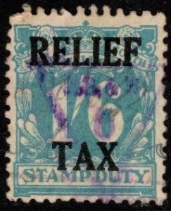 1930 New South Wales (Australia) Revenue 1 Shilling 6 Pence Relief Tax Used