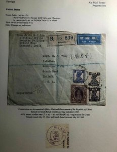 1944 Aeronautical Affairs Government Of China In Karachi India Cover To USA