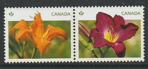 2012 Canada Sc 2526i - MNH VF - 1 pair - DayLilies