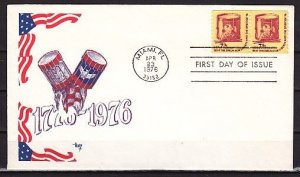 United States, Scott cat. 1615.  Drum Coil Pair issue. First day cover.