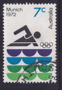 Australia #  528 1972 Olympics, Munich Swimming -used 7c