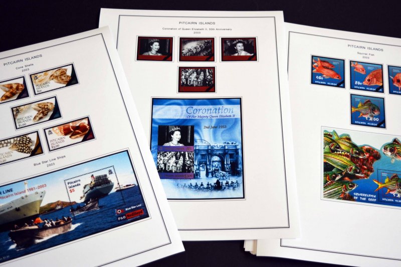 COLOR PRINTED PITCAIRN ISLANDS 1940-2010 STAMP ALBUM PAGES (118 illustr. pages)