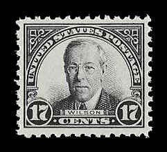 PCBstamps  US # 623 17c Woodrow Wilson, black, MNH, (4)