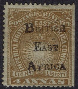 BRITISH EAST AFRICA 1895 OVERPRINTED LIGHT AND LIBERTY 4A
