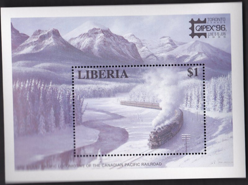 LIBERIA SCOTT NO  1205 WINTER TRAIN, CAPEX '96 MINT NH