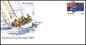 Australia America's Cup Triumph Postal Stationary Unused VF