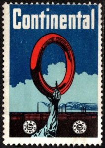 Vintage Germany Poster Stamp Continental Car Tires Unused