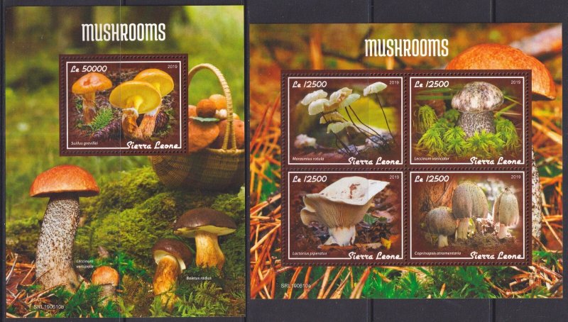 Gs0861 2019 Sierra Leone Mushrooms Flora Nature #11322-25+Bl1759 Mnh