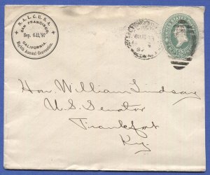 1897 Rare Milam & Holmes Eagle Repeater Machine Cancel, Frankfort, Ky on cover