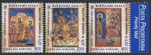 Vatican 1176-1178, MNH. Christian Conversion of Armenia, 1700th Ann. 2001
