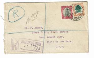 South Africa - 1935 Registered Cover to USA - 100817