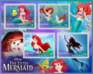 Stamps.Disney , The Little Mermaid Guyana 1+1 sheets 2022 year NEW perforated
