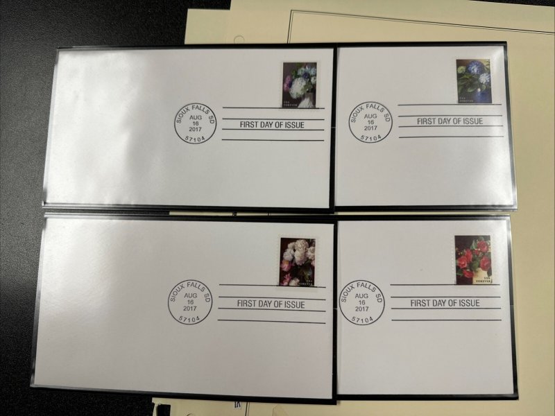 FDC 5237-40 Flowers From The Garden 1st Day Of Issued 2017 - 4 Covers