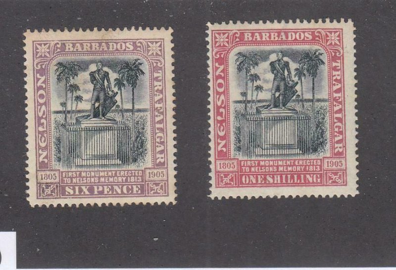 BARBADOS # 107-108 VF-MNH/MXXLH NELSONSMONUMENTS CAT VALUE $48.50