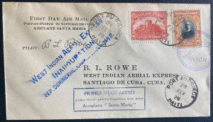 1928 Port Au Prince Haiti First Flight Airmail Cover FFC BL Rowe Signed