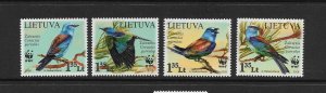 BIRDS - LITHUANIA #874-7 WWF MNH