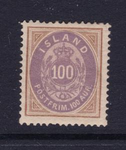 Iceland the scarce 100aur numeral MH from 1876