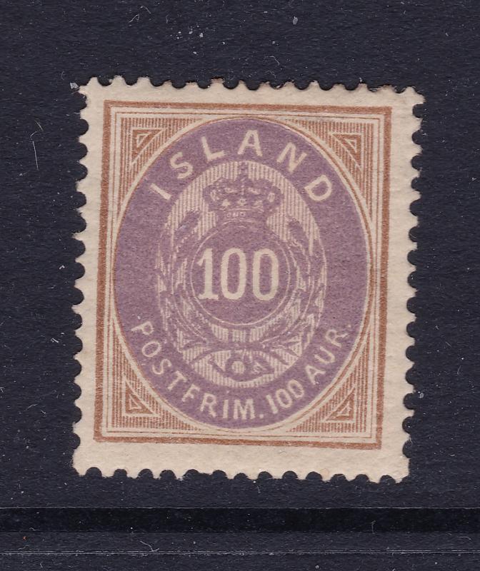 Iceland the scarce 100aur numeral MH from 1876