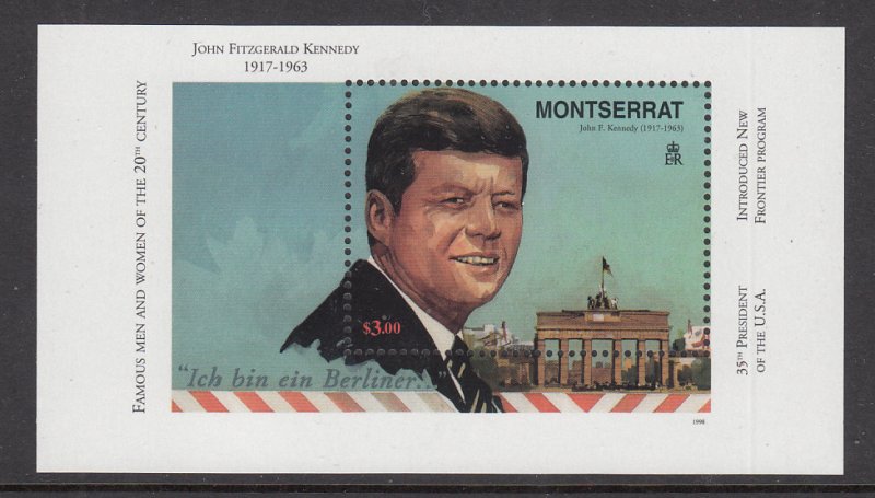 Montserrat 945 John F Kennedy Souvenir Sheet MNH VF