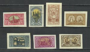 Central Lithuania Scott 35-36, 38-42 Unused HOG - 1921 Imperf Issues - SCV $4.70