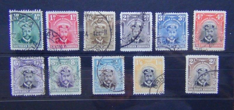 Southern Rhodesia 1924 - 1929 values to 2s Fine Used