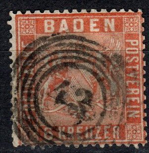 Baden #13  F-VF Used  CV $72.50  (X5200)