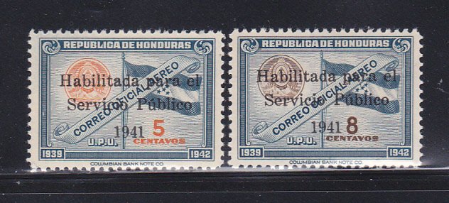 Honduras C109-C110 Set MH Overprint