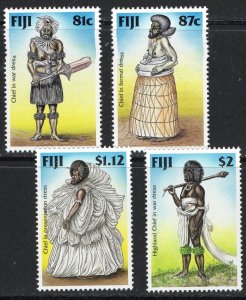 Thematic stamps FIJI 1988 TRAD CHIEFS COSTUMES 1006/9 mint