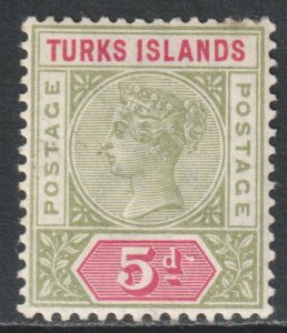 Turks Caicos Scott 57 - SG72, 1893 Victoria 5d MH*