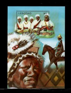 Lesotho 1991 - Traditional Dress Horse - Souvenir Stamp Sheet - Scott #844 - MNH