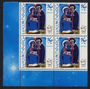 Luxembourg Christmas Corner Block of 4 1997 MNH SG#1457 MI#1435