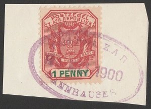 TRANSVAAL-BOER WAR 1899 Boer invasion of Natal Postmark Veld Post ZAR Dannhauser