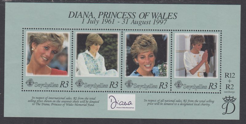 Seychelles 802 Princess Diana Souvenir Sheet MNH VF