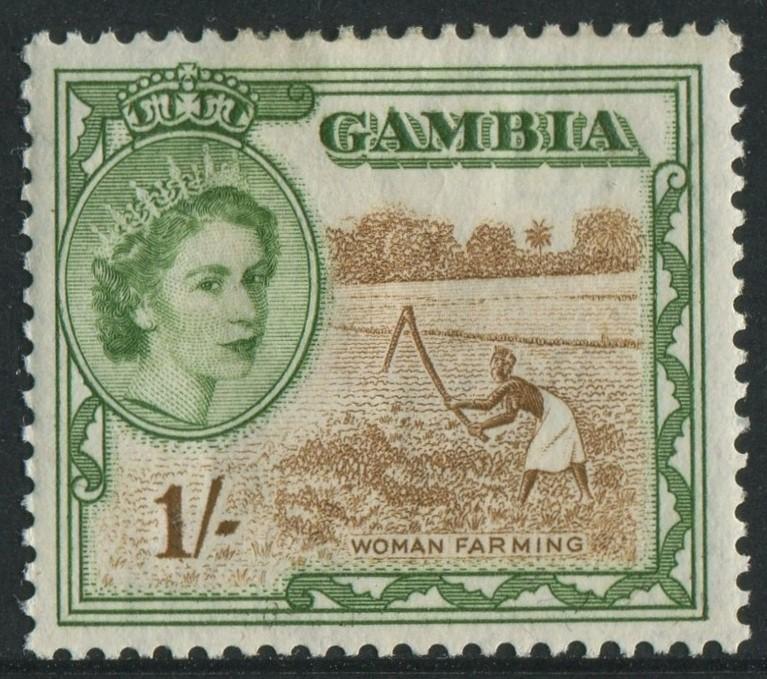 GAMBIA 1953 - 1/- MH