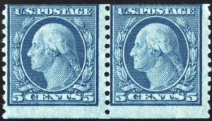 SC#496 5¢ Washington Coil Pair (1919) MNH