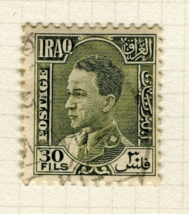 IRAQ; 1934 early King Ghazi issue fine used 30f. value